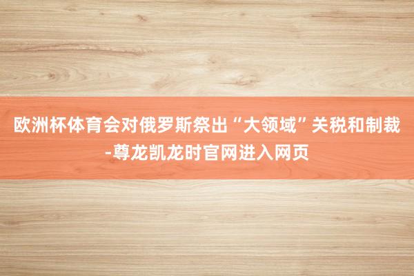 欧洲杯体育会对俄罗斯祭出“大领域”关税和制裁-尊龙凯龙时官网进入网页