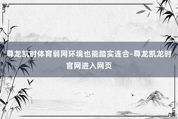 尊龙凯时体育弱网环境也能踏实连合-尊龙凯龙时官网进入网页