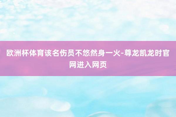 欧洲杯体育该名伤员不悠然身一火-尊龙凯龙时官网进入网页