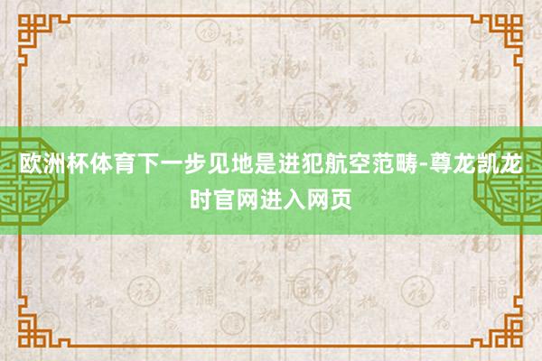 欧洲杯体育下一步见地是进犯航空范畴-尊龙凯龙时官网进入网页
