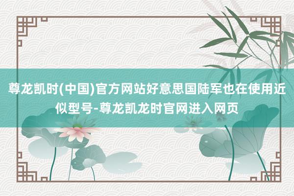 尊龙凯时(中国)官方网站好意思国陆军也在使用近似型号-尊龙凯龙时官网进入网页