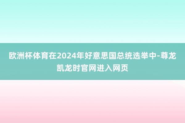 欧洲杯体育在2024年好意思国总统选举中-尊龙凯龙时官网进入网页