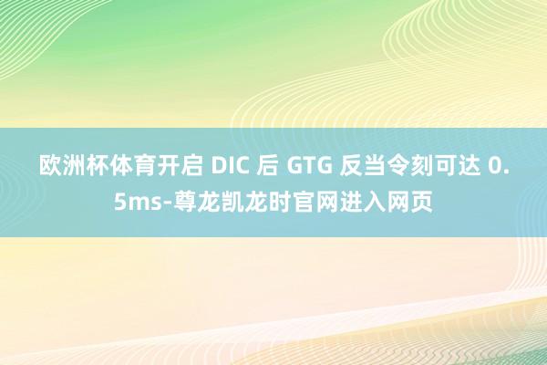 欧洲杯体育开启 DIC 后 GTG 反当令刻可达 0.5ms-尊龙凯龙时官网进入网页