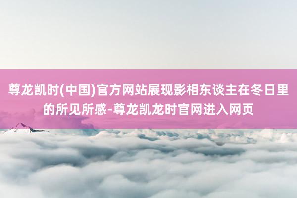 尊龙凯时(中国)官方网站展现影相东谈主在冬日里的所见所感-尊龙凯龙时官网进入网页